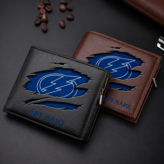FINAL SALE - NEW CUSTOMIZED NHL12 TPL TAMPA BAY LIGHTNING LEATHER WALLET