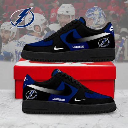 ELITE EDITION - NEW CUSTOMIZED NHL12 TPL TAMPA BAY LIGHTNING AF1 SHOES