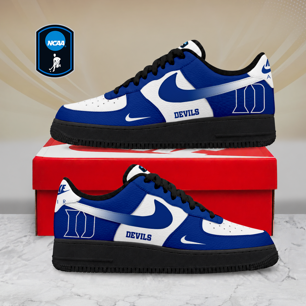 FINAL SALE - NEW CUSTOMIZED NCAA CFH13 DLD DUKE BLUE DEVILS AF1 SHOES
