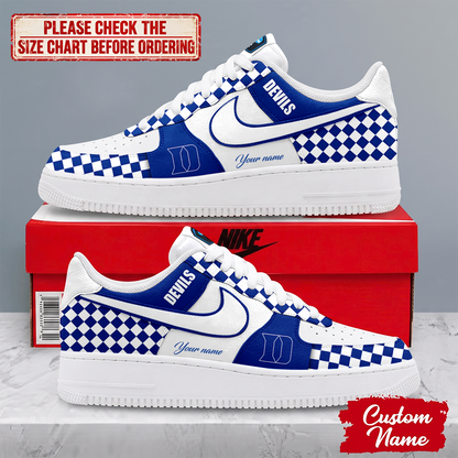 HOT DEAL - NEW CUSTOMIZED NCAA CFH13 DLD DUKE BLUE DEVILS AF1 SHOES