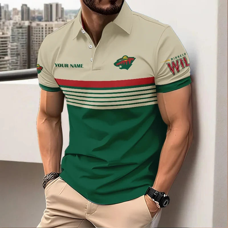 HOT DEAL - NEW CUSTOMIZED NHL13 MNW MINNESOTA WILD POLO SHIRT, ZIP POLO SHIRT & T-SHIRTS