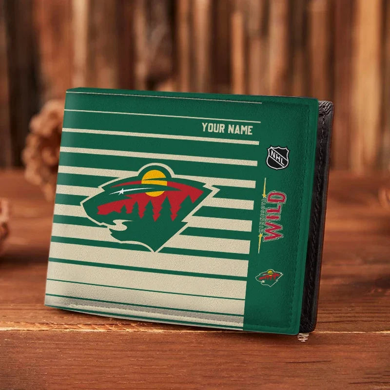 LIMITED EDITION - NEW CUSTOMIZED NHL13 MNW MINNESOTA WILD LEATHER WALLET