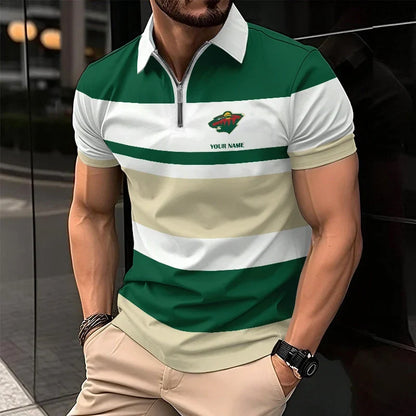 EXCLUSIVE EDITION - NEW CUSTOMIZED NHL13 MNW MINNESOTA WILD POLO SHIRT, ZIP POLO SHIRT & T-SHIRTS