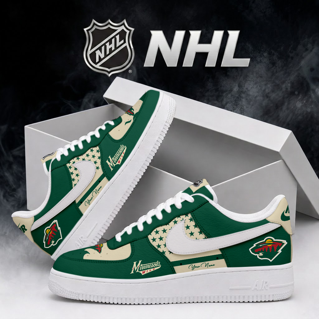 LIMITED EDITION - NEW CUSTOMIZED NHL13 MNW MINNESOTA WILD AF1 SHOES