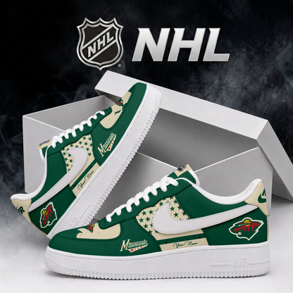 LIMITED EDITION - NEW CUSTOMIZED NHL13 MNW MINNESOTA WILD AF1 SHOES