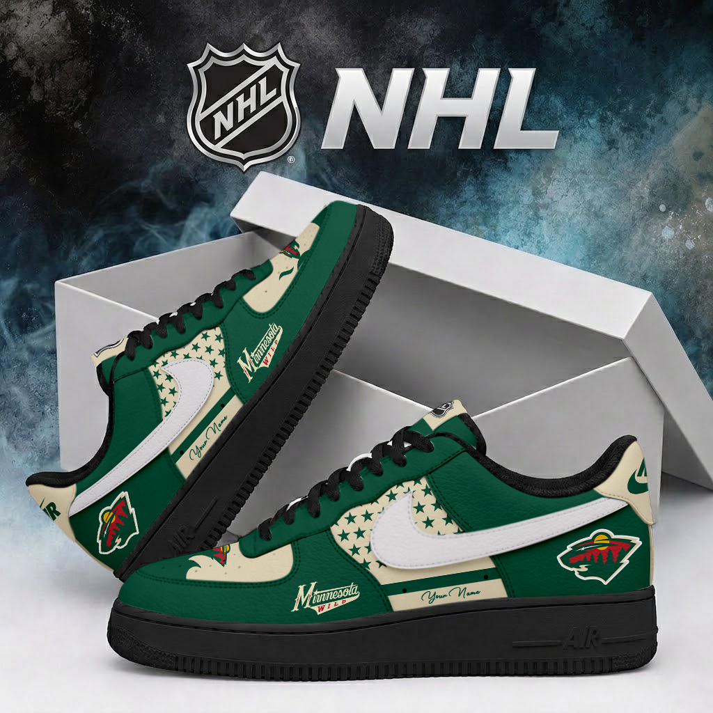 LIMITED EDITION - NEW CUSTOMIZED NHL13 MNW MINNESOTA WILD AF1 SHOES