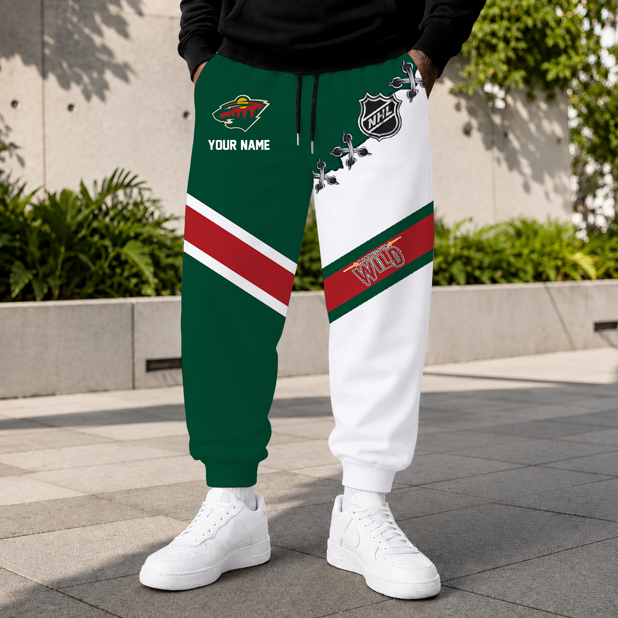 HOT DEAL - NEW CUSTOMIZED NHL13 MNW MINNESOTA WILD SWEATPANTS