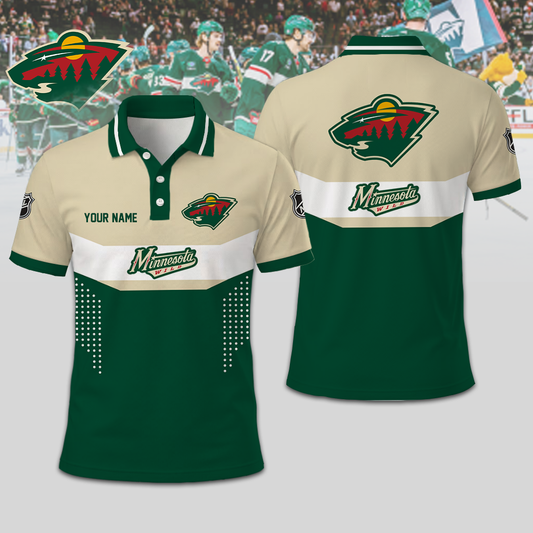 SPECIAL EDITION - NEW CUSTOMIZED NHL13 MNW MINNESOTA WILD T-SHIRT, POLO SHIRT, ZIP POLO SHIRT, SWEATSHIRT, HOODIE & ZIP HOODIE