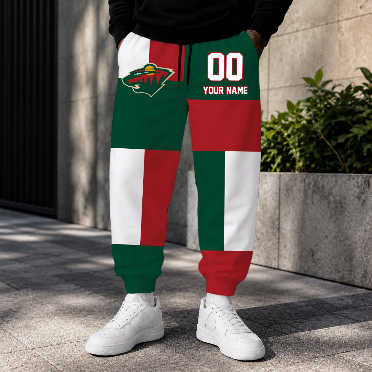 VIRAL EDITION - NEW CUSTOMIZED NHL13 MNW MINNESOTA WILD SWEATPANTS