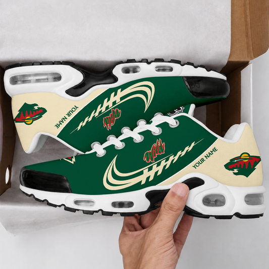 FINAL SALE - NEW CUSTOMIZED NHL13 MNW MINNESOTA WILD AIR MAX PLUS SNEAKERS