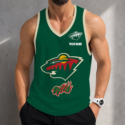 VIRAL EDITION - NEW CUSTOMIZED NHL13 MNW MINNESOTA WILD MEN'S TANK TOP