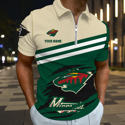 ELITE EDITION - NEW CUSTOMIZED NHL13 MNW MINNESOTA WILD T-SHIRT, POLO SHIRT, ZIP POLO SHIRT, SWEATSHIRT, HOODIE & ZIP HOODIE