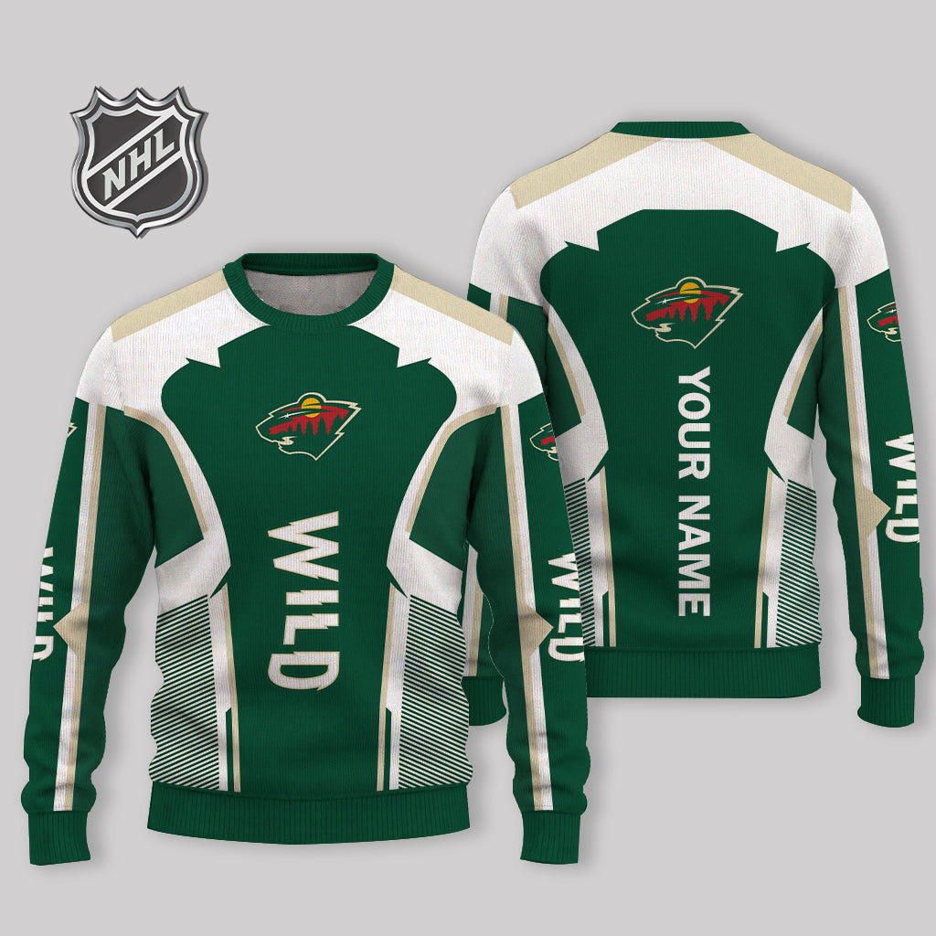 FINAL SALE - NEW CUSTOMIZED NHL13 MNW MINNESOTA WILD UGLY SWEATER