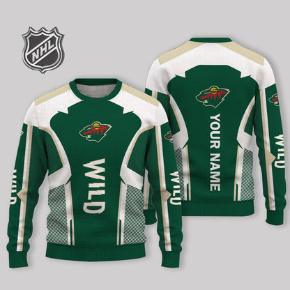 FINAL SALE - NEW CUSTOMIZED NHL13 MNW MINNESOTA WILD UGLY SWEATER