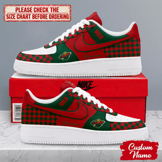 LIMITED EDITION - NEW CUSTOMIZED NHL13 MNW MINNESOTA WILD AF1 SHOES