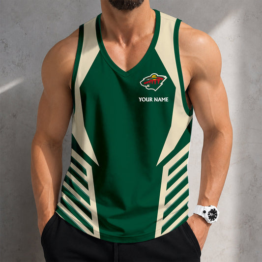 LIMITED EDITION - NEW CUSTOMIZED NHL13 MNW MINNESOTA WILD MEN'S TANK TOP