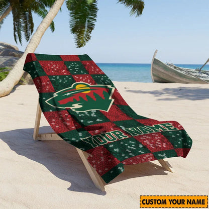 LIMITED EDITION - NEW CUSTOMIZED NHL13 MNW MINNESOTA WILD BEACH TOWEL FOR FAN