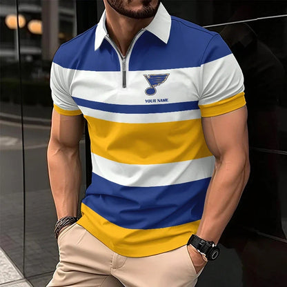 EXCLUSIVE EDITION - NEW CUSTOMIZED NHL14 SLB ST. LOUIS BLUES POLO SHIRT, ZIP POLO SHIRT & T-SHIRTS