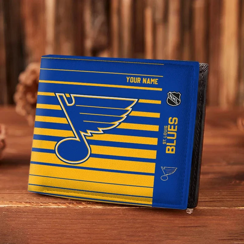 LIMITED EDITION - NEW CUSTOMIZED NHL14 SLB ST. LOUIS BLUES LEATHER WALLET