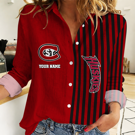 VIRAL EDITION - NEW CUSTOMIZED NCAA MFF14 SCH ST. CLOUD STATE HUSKIES WOMEN CASUAL SHIRT FOR FAN
