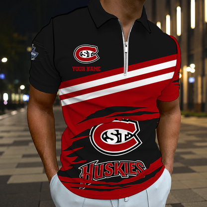 LIMITED DROP - NEW CUSTOMIZED NCAA MFF14 SCH ST. CLOUD STATE HUSKIES POLO SHIRT, ZIP POLO SHIRT & T-SHIRTS