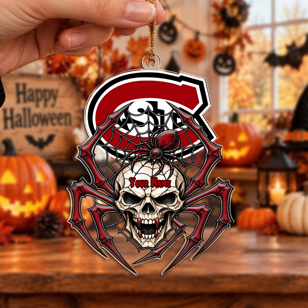 FAN FAVORITE - NEW CUSTOMIZED NCAA MFF14 SCH ST. CLOUD STATE HUSKIES HALLOWEEN ACRYLIC ORNAMENT