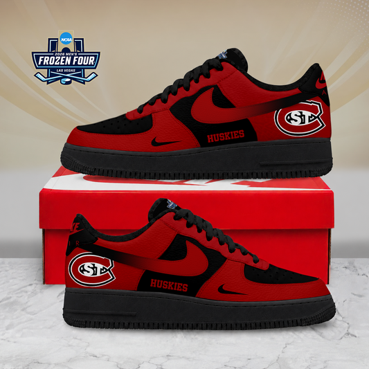FINAL SALE - NEW CUSTOMIZED NCAA MFF14 SCH ST. CLOUD STATE HUSKIES AF1 SHOES