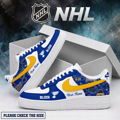 LIMITED EDITION - NEW CUSTOMIZED NHL14 SLB ST. LOUIS BLUES AF1 SHOES