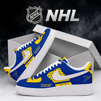 LIMITED EDITION - NEW CUSTOMIZED NHL14 SLB ST. LOUIS BLUES AF1 SHOES