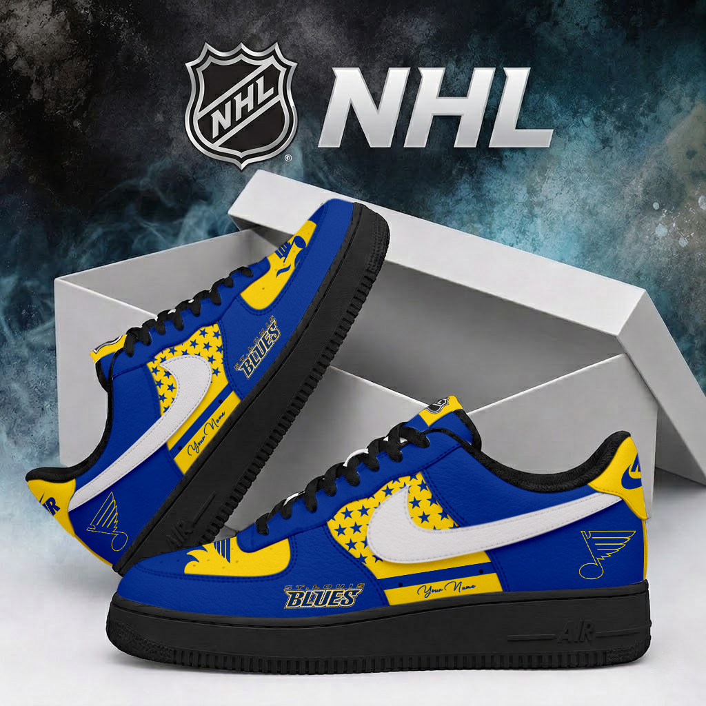 LIMITED EDITION - NEW CUSTOMIZED NHL14 SLB ST. LOUIS BLUES AF1 SHOES