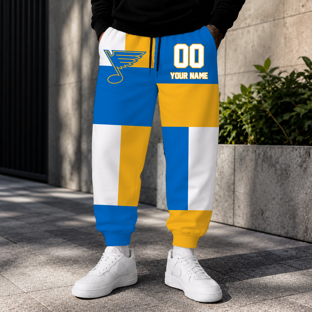 VIRAL EDITION - NEW CUSTOMIZED NHL14 SLB ST. LOUIS BLUES SWEATPANTS