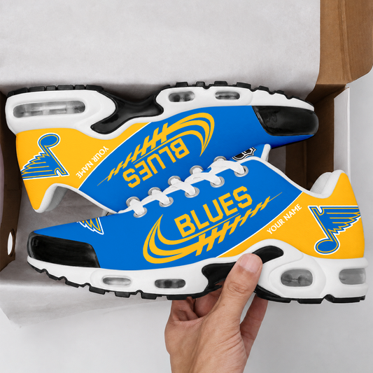 FINAL SALE - NEW CUSTOMIZED NHL14 SLB ST. LOUIS BLUES AIR MAX PLUS SNEAKERS