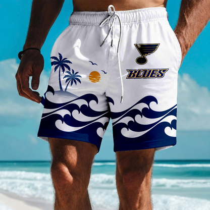LIMITED EDITION - NEW CUSTOMIZED NHL14 SLB ST. LOUIS BLUES SHORT PANTS