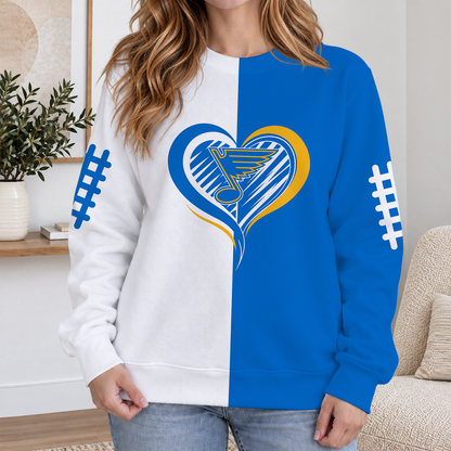 FINAL SALE - NEW CUSTOMIZED NHL14 SLB ST. LOUIS BLUES RIBBED HOODIE & SWEATSHIRT