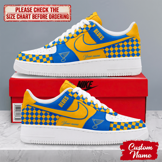 LIMITED EDITION - NEW CUSTOMIZED NHL14 SLB ST. LOUIS BLUES AF1 SHOES