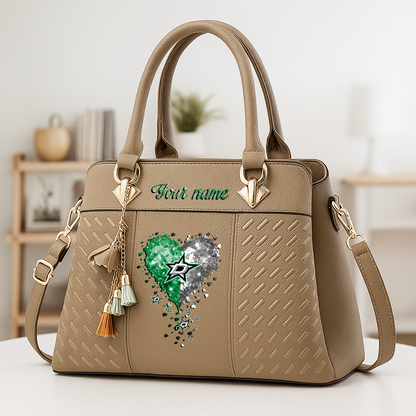 LIMITED EDITION - NEW CUSTOMIZED NHL15 DLS DALLAS STARS ZIP HANDBAG MULTICOLOR