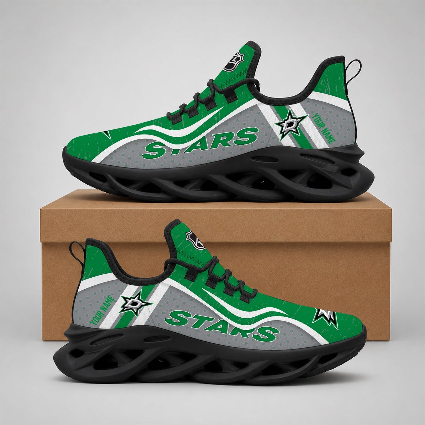 LIMITED EDITION - NEW CUSTOMIZED NHL15 DLS DALLAS STARS CLUNKY SNEAKERS