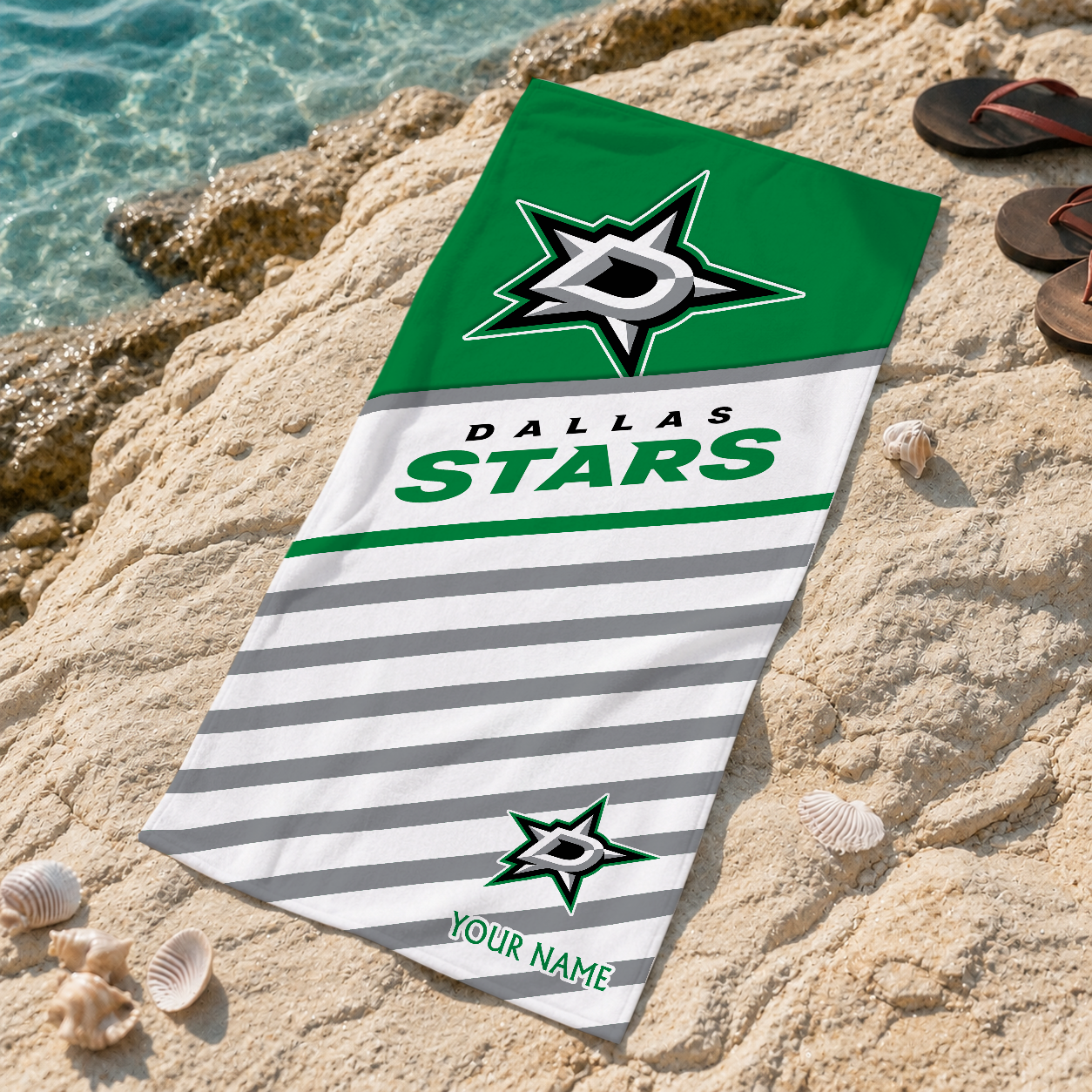 FINAL SALE - NEW CUSTOMIZED NHL15 DLS DALLAS STARS BEACH TOWEL