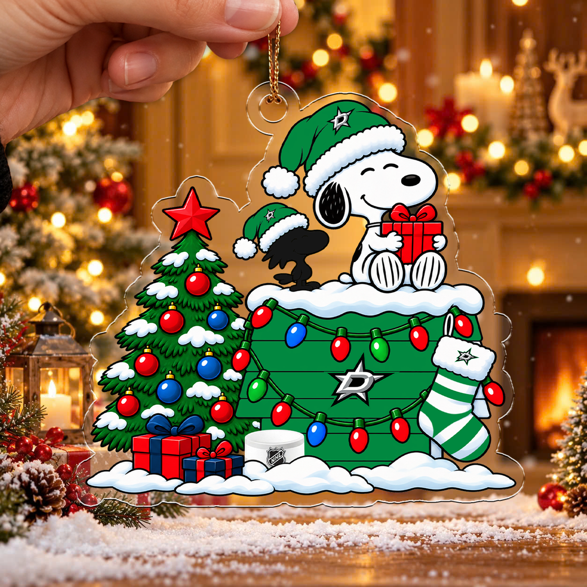 LIMITED DROP - NEW CUSTOMIZED NHL15 DLS DALLAS STARS CHRISTMAS ACRYLIC ORNAMENT