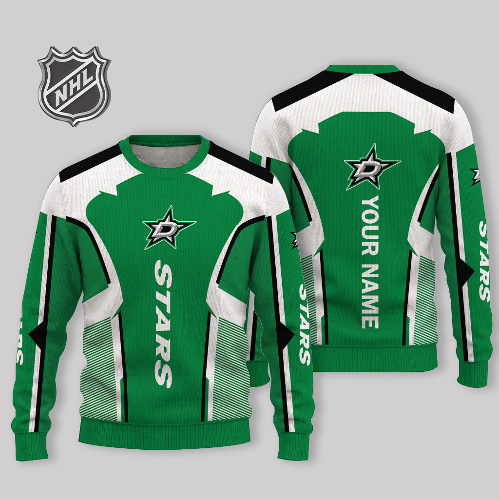 FINAL SALE - NEW CUSTOMIZED NHL15 DLS DALLAS STARS UGLY SWEATER