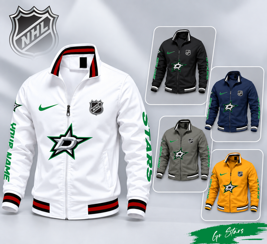 FLASH SALE - NEW CUSTOMIZED NHL15 DLS DALLAS STARS MULTICOLOR MEN'S CASUAL JACKET