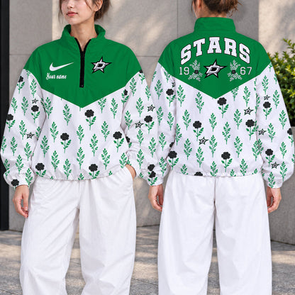 LIMITED EDITION - NEW CUSTOMIZED NHL15 DLS DALLAS STARS V-NECK ZIPPER SWEATSHIRT JACKET