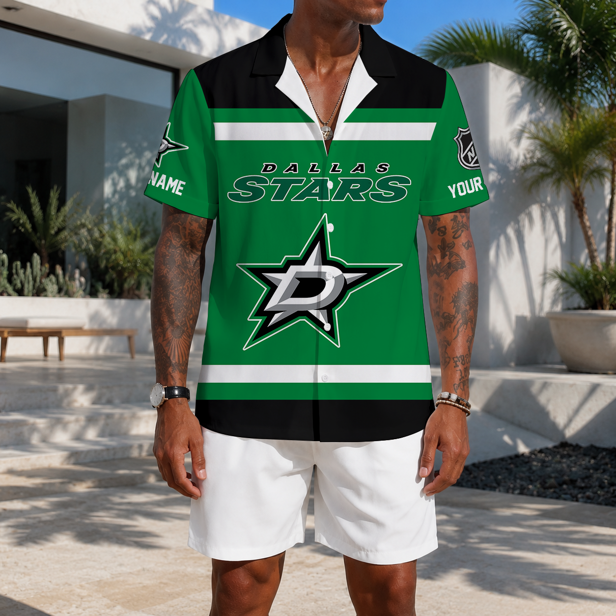 VIRAL EDITION - NEW CUSTOMIZED NHL15 DLS DALLAS STARS UNISEX HAWAIIAN SHIRT