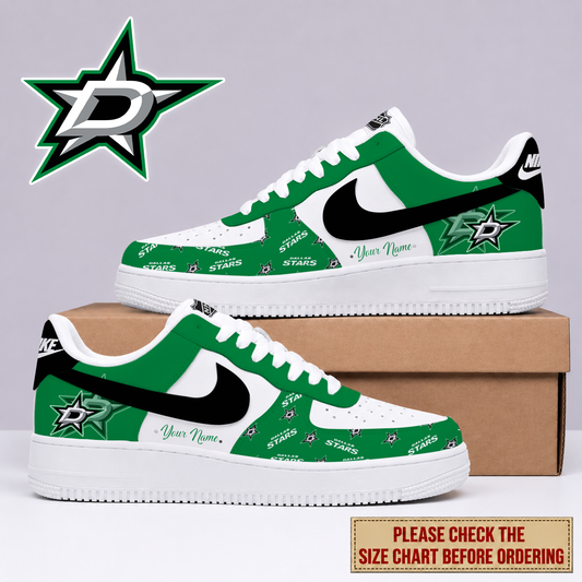 FINAL SALE - NEW CUSTOMIZED NHL15 DLS DALLAS STARS AF1 SHOES