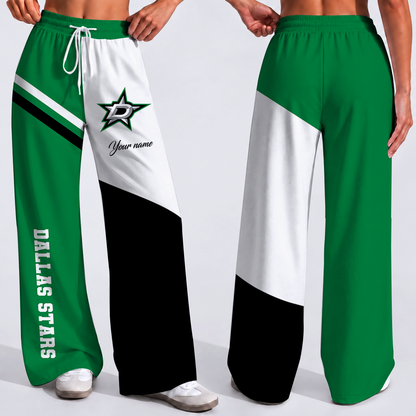 FINAL SALE - NEW CUSTOMIZED NHL15 DLS DALLAS STARS WOMEN'S WIDE LEG PANTS