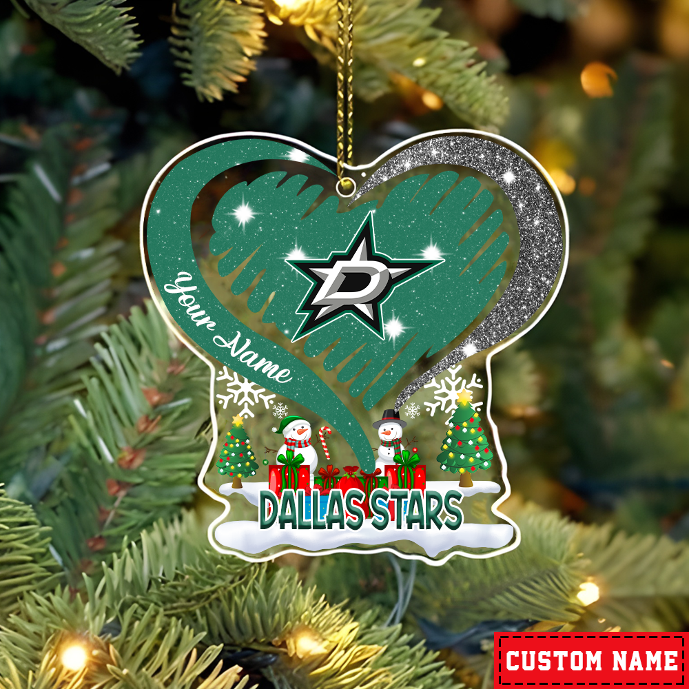 FINAL SALE - NEW CUSTOMIZED NHL15 DLS DALLAS STARS CHRISTMAS ACRYLIC ORNAMENT