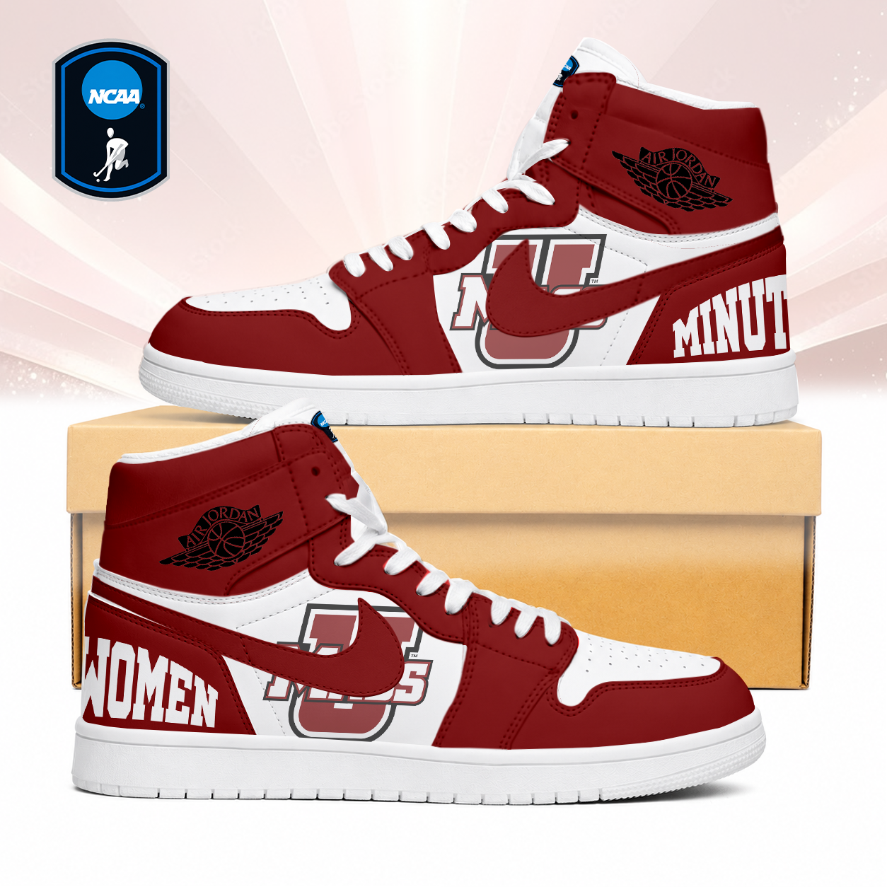 SPECIAL EDITION - NEW CUSTOMIZED NCAA CFH15 UMM UMASS MINUTEWOMEN AIR JORDAN SNEAKERS
