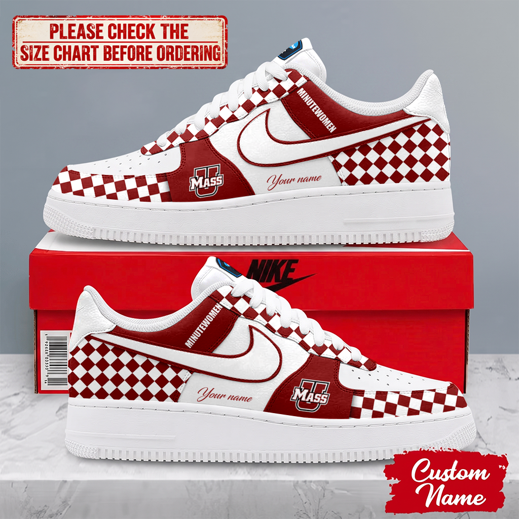 HOT DEAL - NEW CUSTOMIZED NCAA CFH15 UMM UMASS MINUTEWOMEN AF1 SHOES