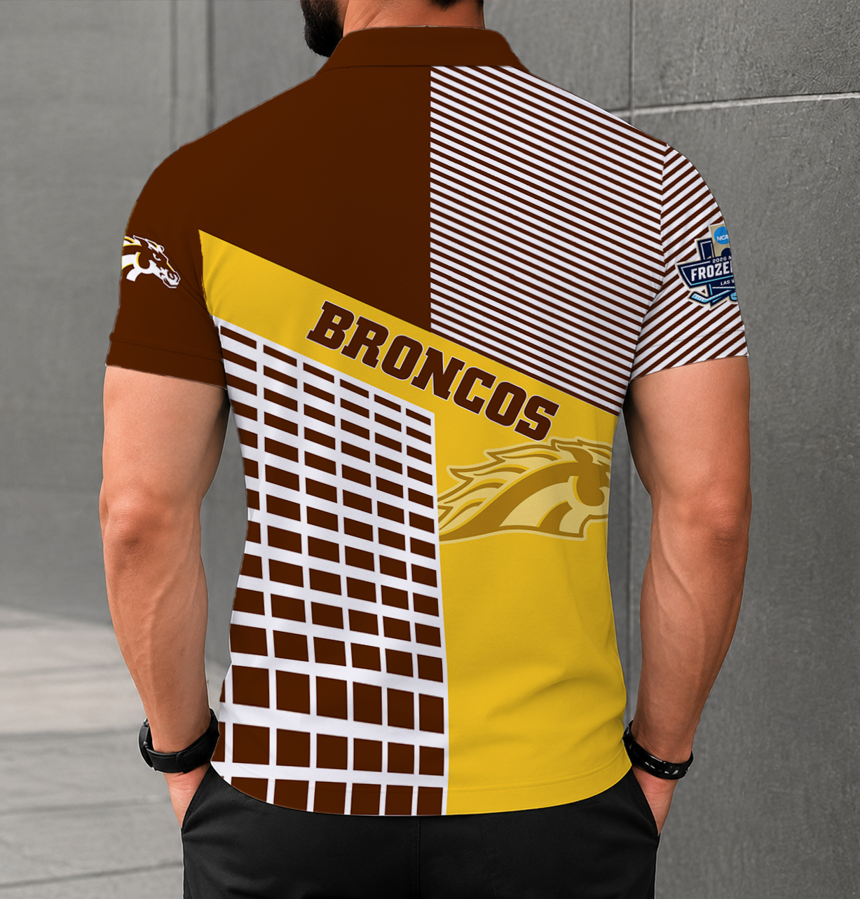 VIRAL EDITION - NEW CUSTOMIZED NCAA MFF15 WMB WESTERN MICHIGAN BRONCOS POLO SHIRT