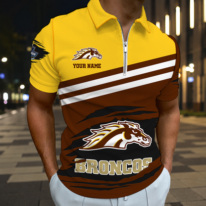 LIMITED DROP - NEW CUSTOMIZED NCAA MFF15 WMB WESTERN MICHIGAN BRONCOS POLO SHIRT, ZIP POLO SHIRT & T-SHIRTS